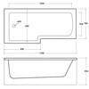 Synergy Berg 1700mm Left  Hand Premier L Shaped Bath