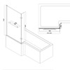 Aquadart Venturi 6+L-Shaped Bath Screen Hinged  with Towel Rail