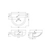 550mm Basin 1 Tap Hole
