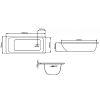 Elementa 1500mm 2 Tap Hole Anti Slip & Twin Grip Steel Bath
