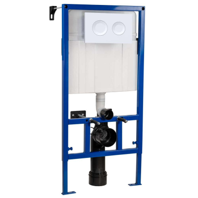 nuie Mid-Height Dual Flush Concealed Cistern With White Push Button