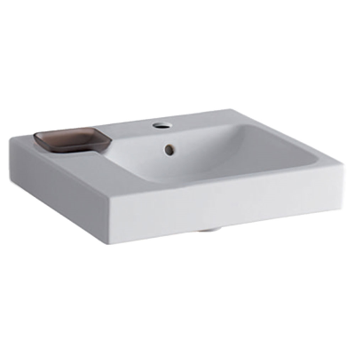 Geberit iCon 900mm 1 Tap Hole Washbasin With Left Hand Shelf Surface & Dish