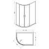 Arley Ralus 6 1000 x 800mm 2 Door Offset Quadrant Enclosure