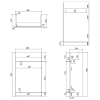 Aquadart P Shape 490 Slimline WC Unit White
